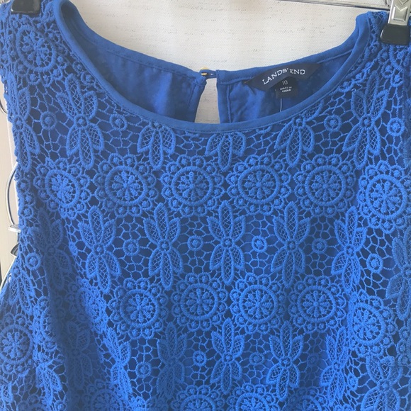 Lands' End Dresses & Skirts - Lace dress w lining 10 Rich Royal  Blue sleeveless formal ?NWT